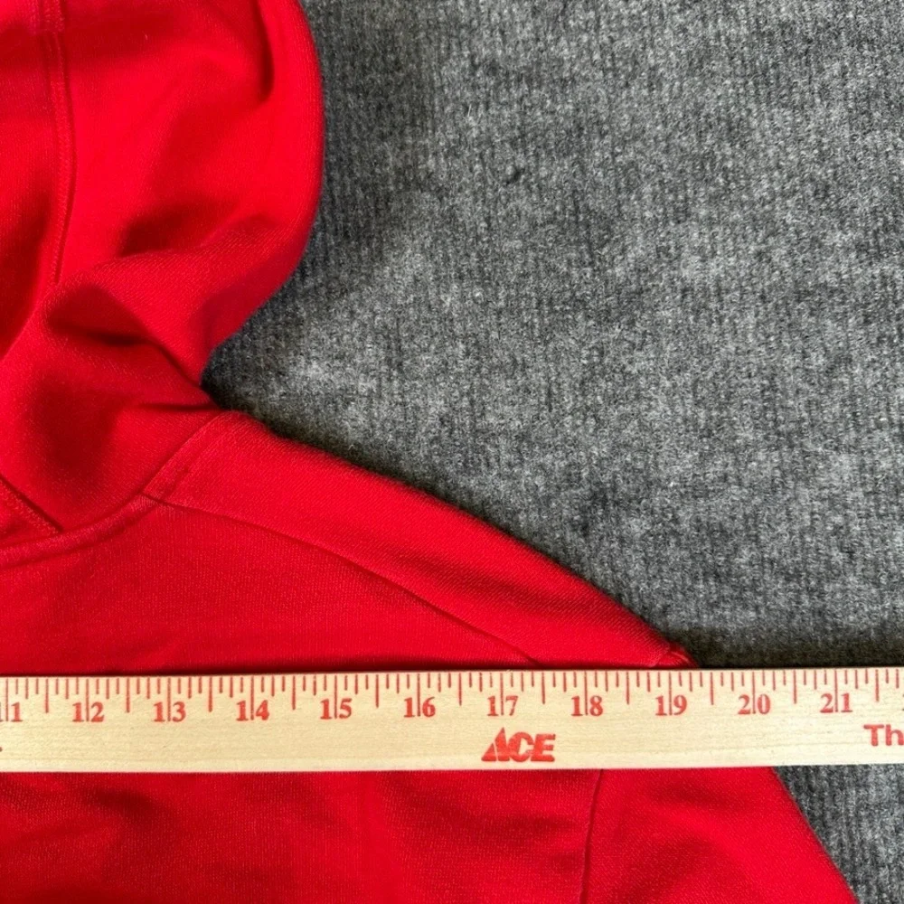 Adidas Mens Climalite Hoodie Red White Logo Pullover Sweatshirt Medium RN 88387